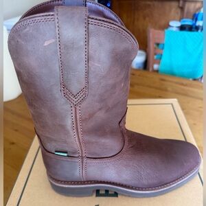 Tecova Brown Leather Pull-On Work Boot Brand New!! Size 9.5 EE
